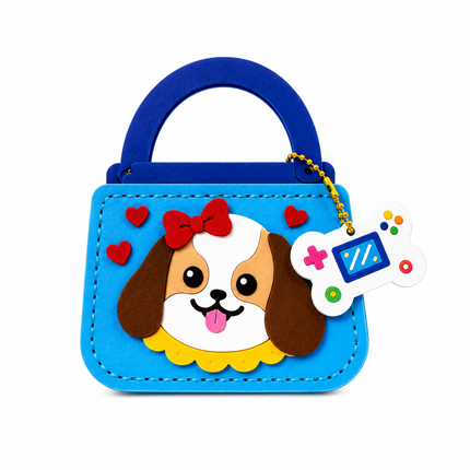 DIY Handbag Making Kit for Girls with 3D Stickers & Charms(Blue)