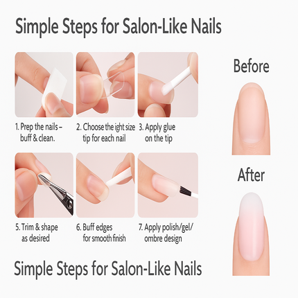 Professional Square shape Nail Tips(Natural)