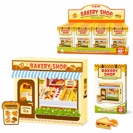 Mini DIY Pretend Play Shop Kit for Kids (Yellow)