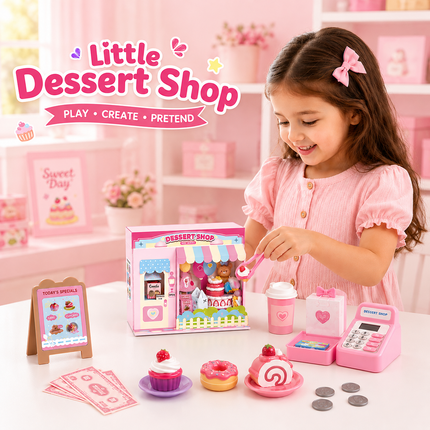 Mini DIY Pretend Play Shop Kit for Kids (Pink)
