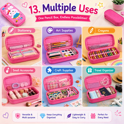 DIY Felt Pencil Case Sewing Kit for Kids with Zipper (Bunny)