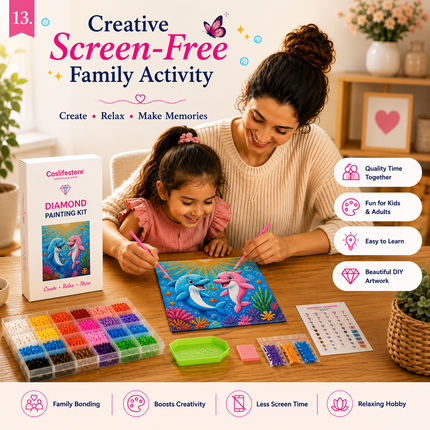 Diamond Painting Kit for Kids & Adults DIY Wall Decor(Dolphin)