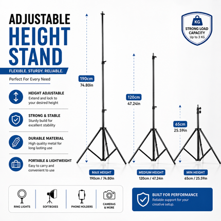 Adjustable Tripod Stand for Mobile Phone & Ring Light