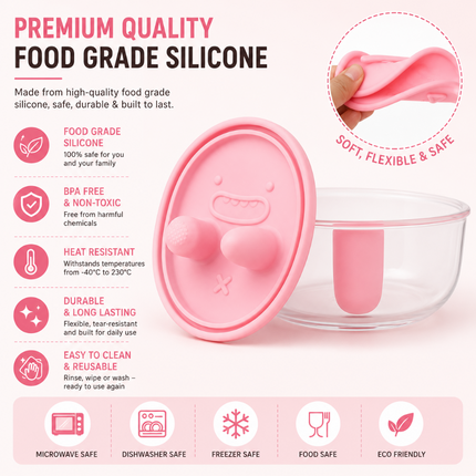 Portable Snacks Box with Silicone Lid