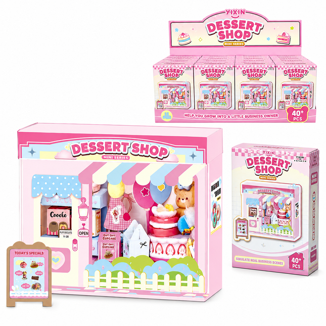 Mini DIY Pretend Play Shop Kit for Kids (Pink)