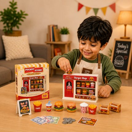 Mini DIY Pretend Play Shop Kit for Kids (Sky blue)