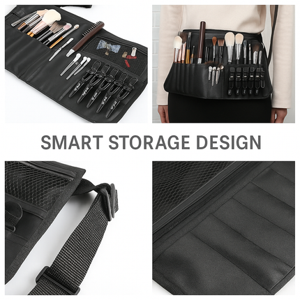 Combo of 14 Makeup Brushes and Makeup Artist Touch up belt