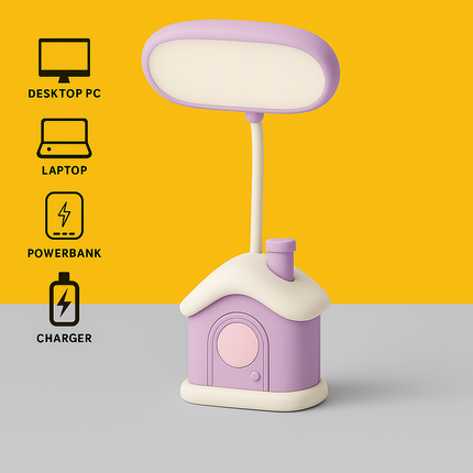 Cute House LED Lamp (Purple)