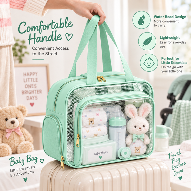Multipurpose kids bag with Spacious Compartments & Waterproof Design(Mint green)