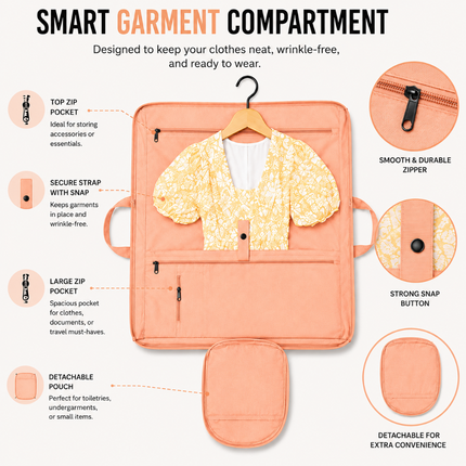 Premium Travel Duffel Bag(Peach)