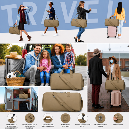 Premium Travel Duffel Bag (Khaki)