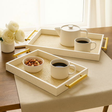 Elegant Medium decorative Tray (White)