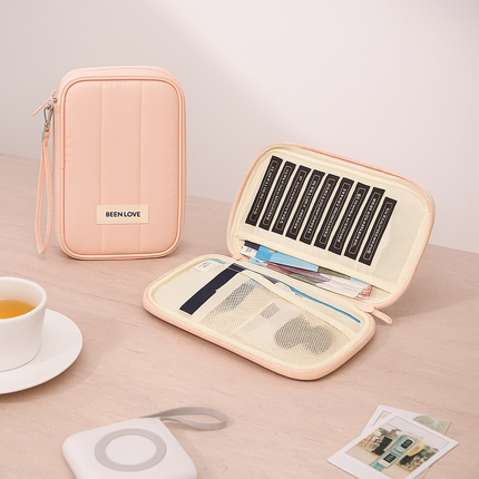 Quilted Travel Wallet Organizer (Peach)