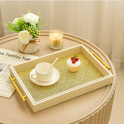 Medium Resin Serving Tray (Gold brown)