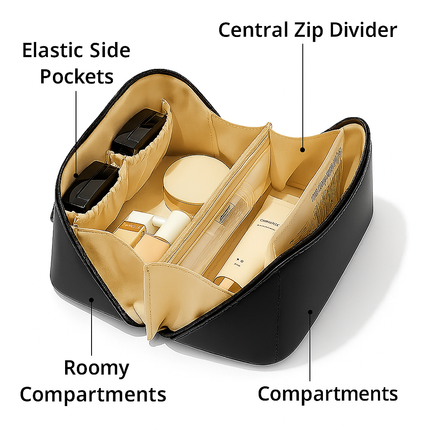 Premium Cosmetic Travel Bag (Black)