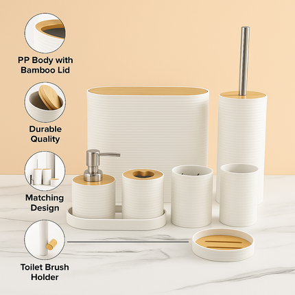 Modern Bathroom Organizer Set (White)