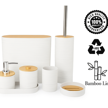 Modern Bathroom Organizer Set (White)