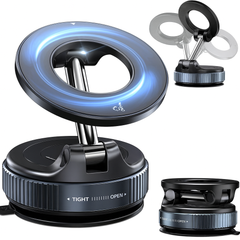 Universal Magnetic Phone Holder with Strong Suction Cup, Works on Dashboards, Mirrors, Glass & Tiles