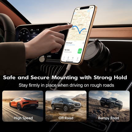 Universal Magnetic Phone Holder with Strong Suction Cup