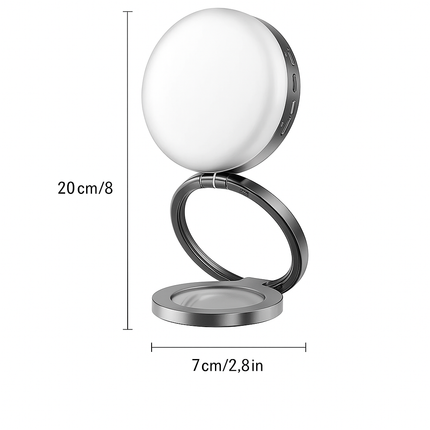 Magnetic Phone Holder with LED Mirror Light