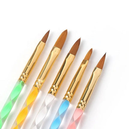 5pcs Acrylic Nail Brush, Nail Brushes for Acrylic Application, Acrylic Nail Art Tips Builder Brush, 