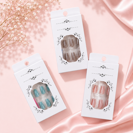 72-Pcs Glossy Cat Eye Nails(CH-01)
