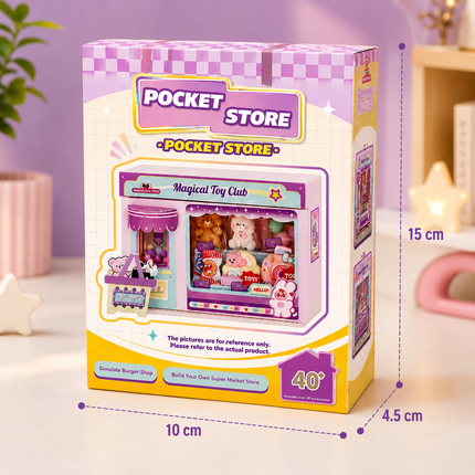 Mini DIY Pretend Play Shop Kit for Kids (Purple)