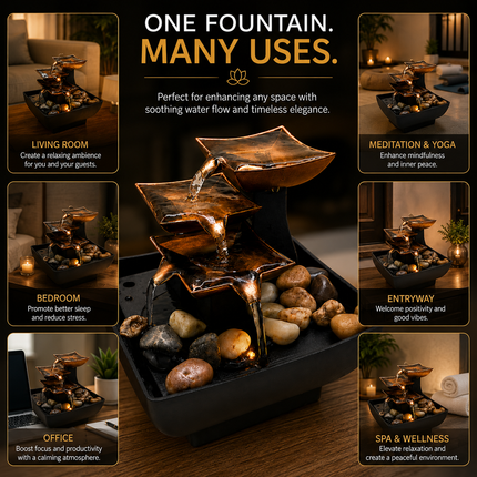 Premium Tabletop Water Fountain for Home Decoration(Model E)