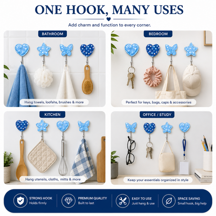 Cute Decorative Wall Hooks Pack of 8