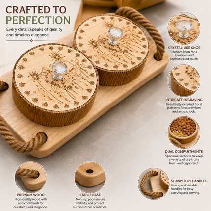 Premium Wooden Dry Fruit Box with Serving Tray(Model A)