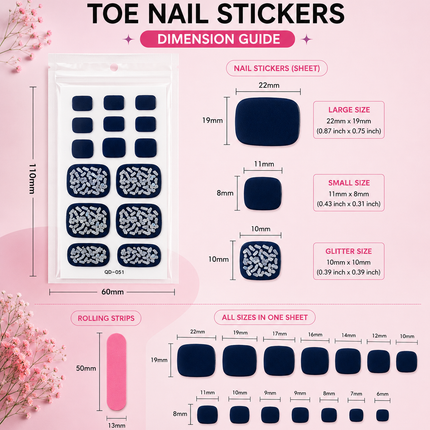 Nail Stickers Combo for Hands & Toes, Pack of 12 Sheets (Design-02)