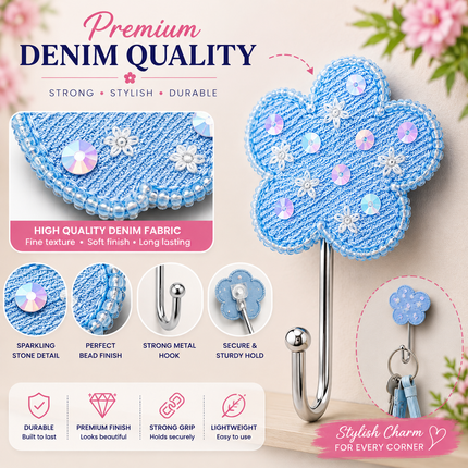 Cute Decorative Wall Hooks Pack of 2 (Flower)