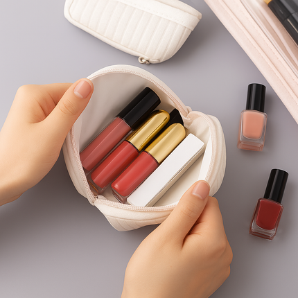 3-in-1 Makeup Bag Set (Off white)