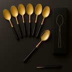 Golden black spoon