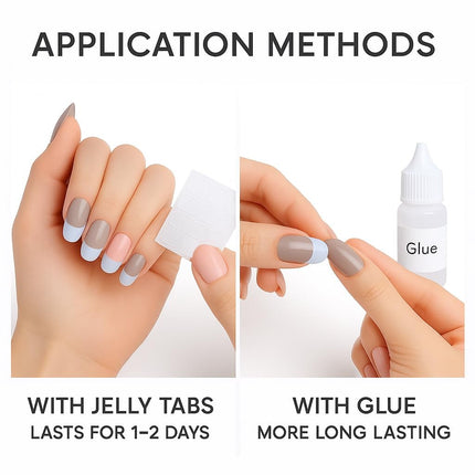 Pack of 96 Press On Nails (French round- nudes and pinks)
