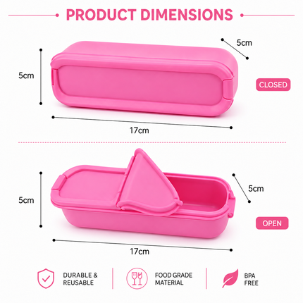 Food Silicone Wrap Holder Portable Reusable Food Container(Pink)