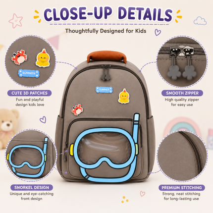 Kids School Backpack with Matching Sling Bag(Brown)