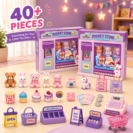 Mini DIY Pretend Play Shop Kit for Kids (Purple)
