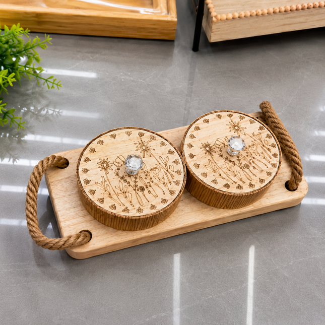Premium Wooden Dry Fruit Box with Serving Tray(Model A)