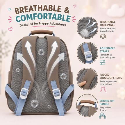 Kids School Backpack with Matching Sling Bag(Brown)
