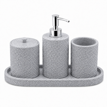 Bathroom Accessories Set of 4 (Grey)