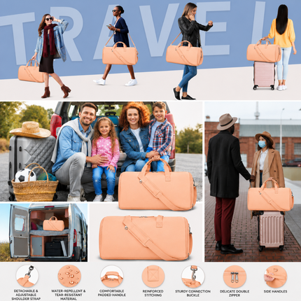 Premium Travel Duffel Bag(Peach)