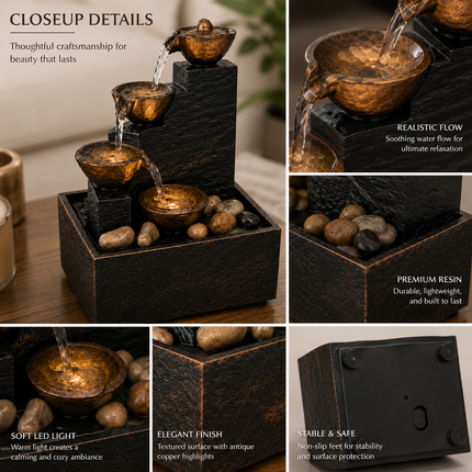 Premium Tabletop Water Fountain for Home Decoration(Model B)