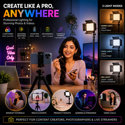 LED Video Light for Photography & Videography