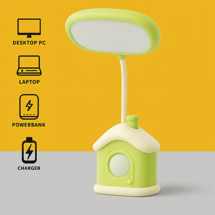 Cute House LED Lamp(Green)