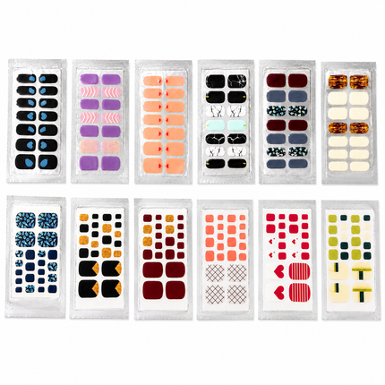 Nail Stickers Combo for Hands & Toes, Pack of 12 Sheets (Design-01)