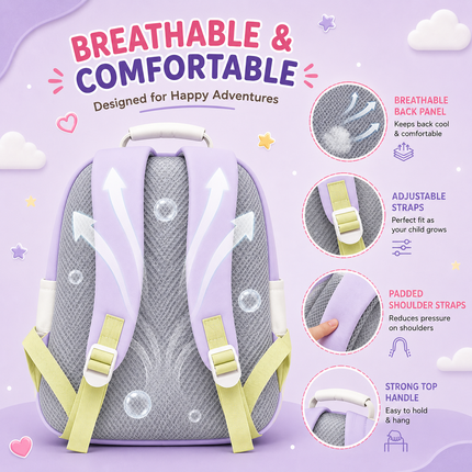 Kids School Backpack with Matching Sling Bag B (Lavender)