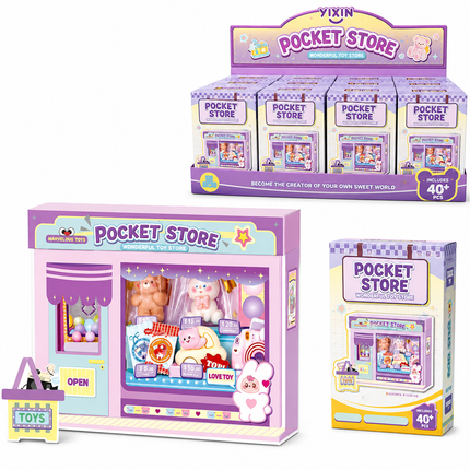 Mini DIY Pretend Play Shop Kit for Kids (Purple)