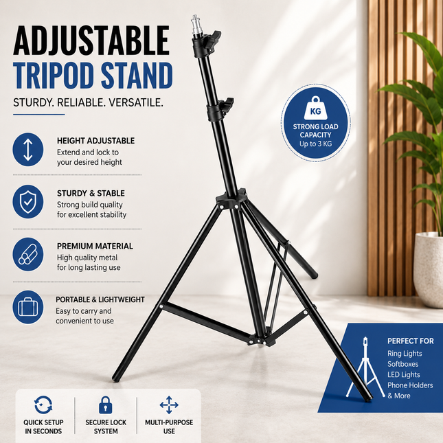Adjustable Tripod Stand for Mobile Phone & Ring Light