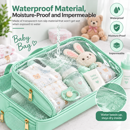 Multipurpose kids bag with Spacious Compartments & Waterproof Design(Mint green)